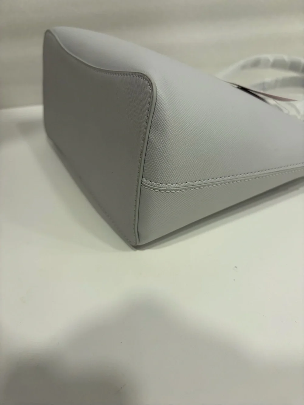 kate spade Silver-Trim Light Gray Leather Tote